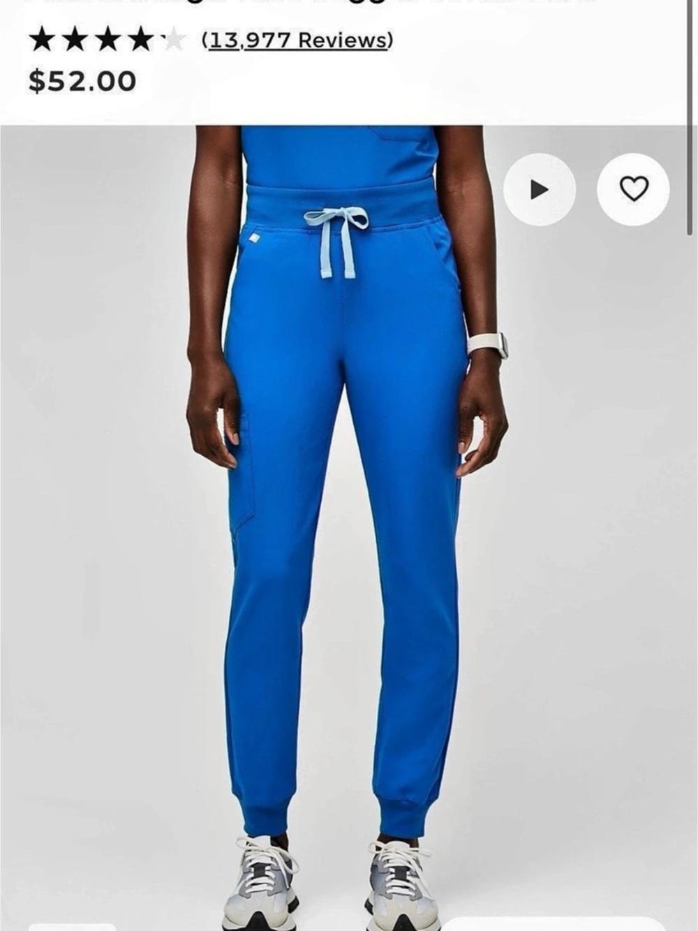 FIGS Zamora High-Rise Jogger Scrub Pant Blue